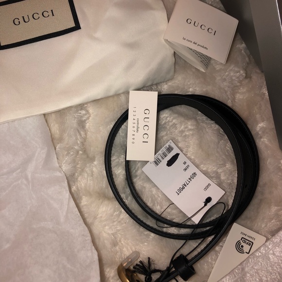 Brand new w box Gucci belt leather brass size 85